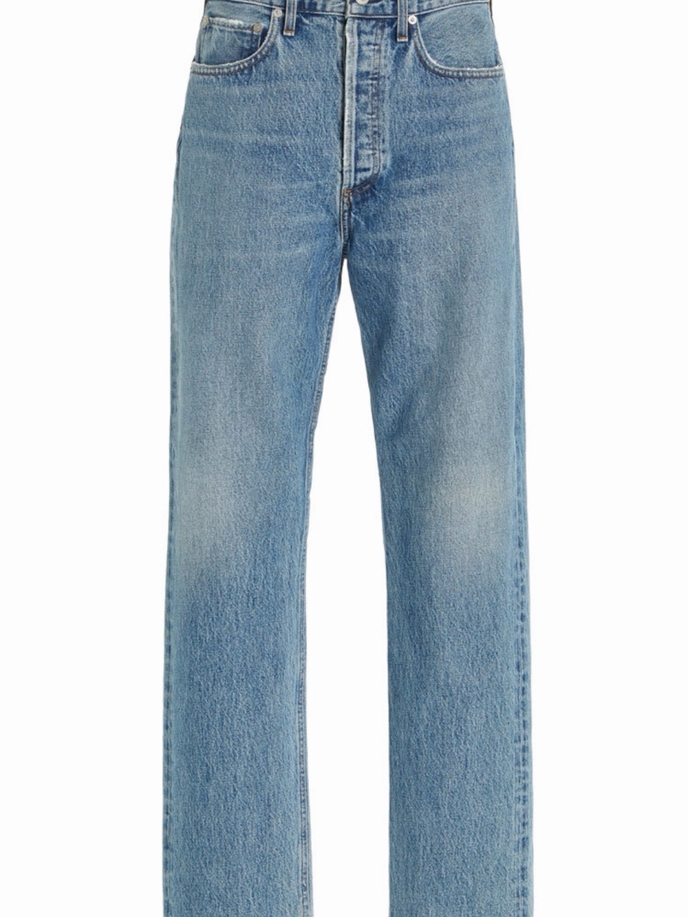 Agolde High-Rise Straight Jeans in Light Blue Wash